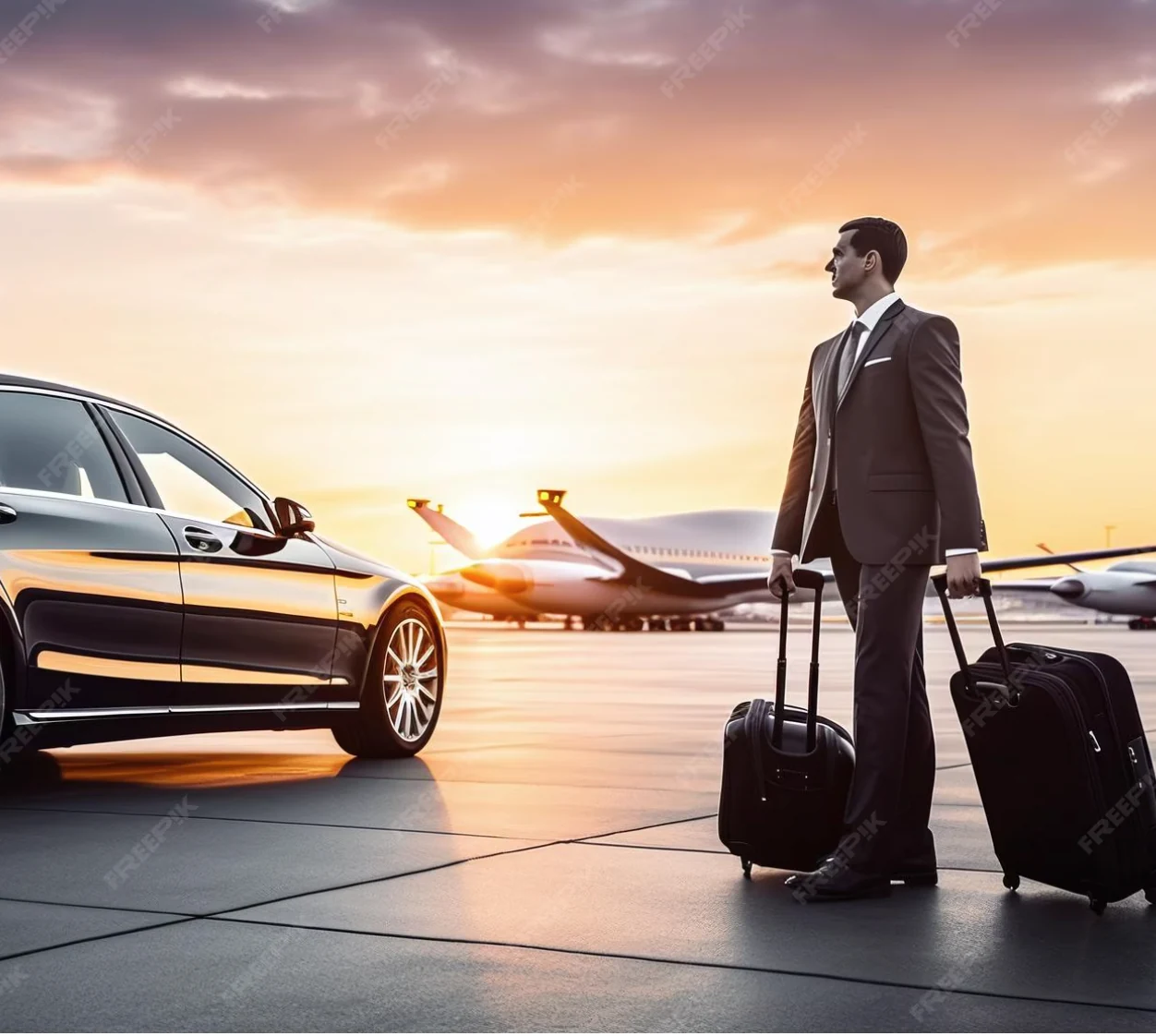 Executive chauffeur waiting for a business traveller at Gatwick Airport arrivals